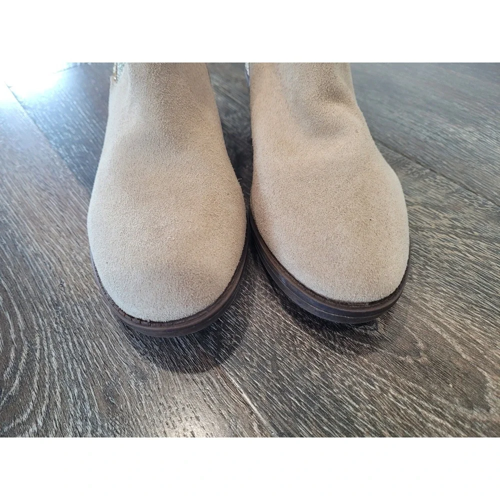 Copper Key Women's 5M Beige Suede Ankle Boots with Gold Glitter Detail‎ #5